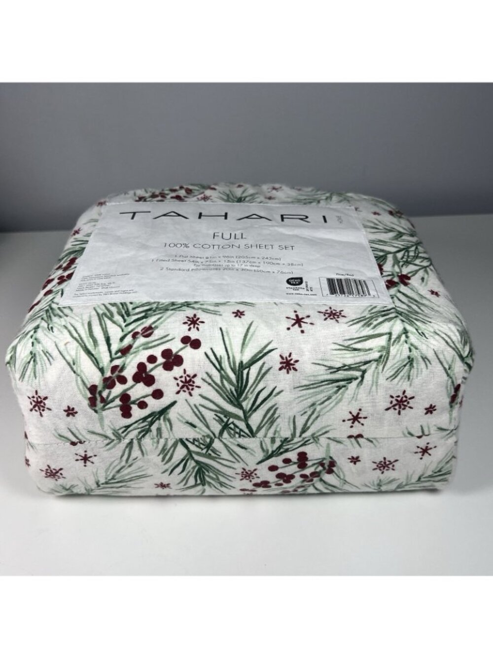 Tahari Home Pine Triple Brushed Cotton Flannel Bed Full Holiday Sheet Set - Picture 11 of 11